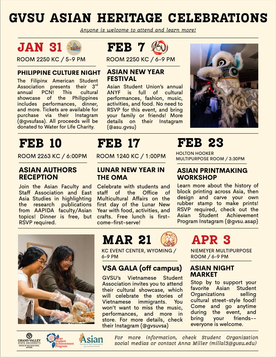 Asian Heritage Month Flyer of events